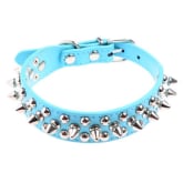 360dsc 360DSC Punk Style Round Bullet Nail Rivet Studded Soft PU Leather Pet Dog Puppy Collar - Blue