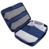 Men's Travel Slim Shirts Necktie Pouch Organizer (Navy)