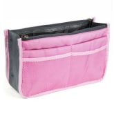 Fashion High Quality Women Ladies Travel Insert Handbag Organiser Portable Expandable Tidy Bag Double Zipper Nylon Makeup Cases