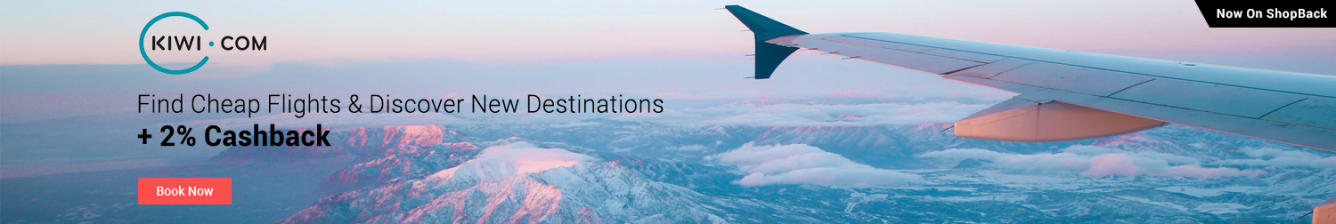 Kiwi.com Cheap Flights New Destinations Launch ShopBack November 2018
