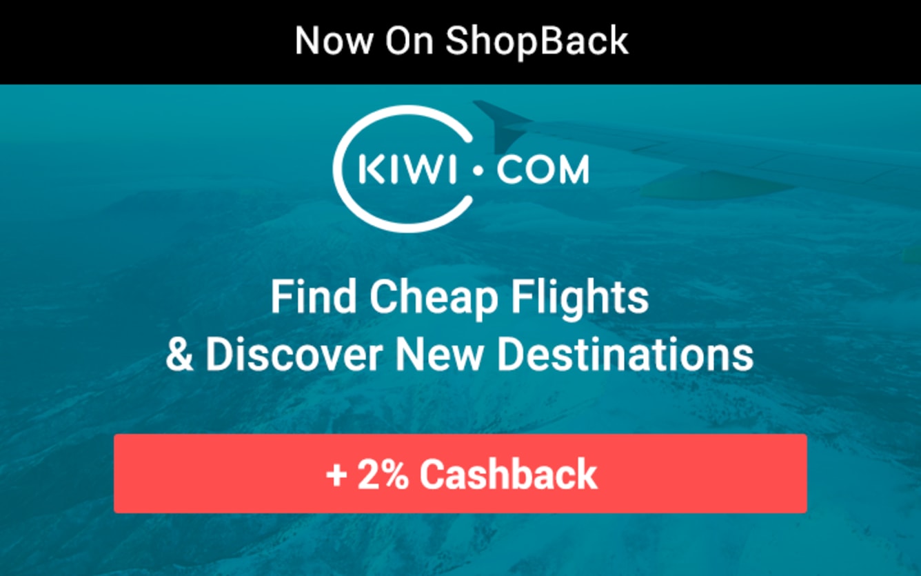 Kiwi.com Cheap Flights New Destinations Launch ShopBack November 2018